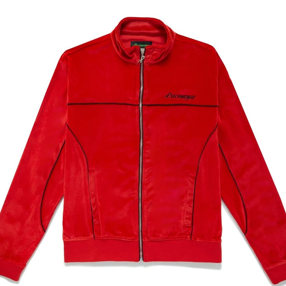 Psychworld New With Tags Red and Black Velour Velvet Matching Tracksuit Size M